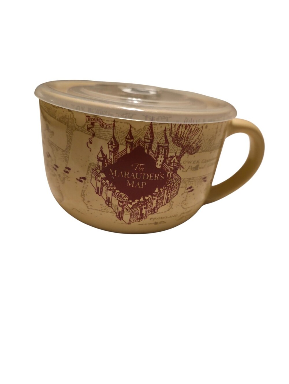 Warner Bros. Marauder's Map Soup Mug with Lid - Cream and Brown